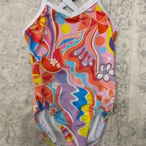 Vibrant Kids One Piece Swimsuit by [Brand]